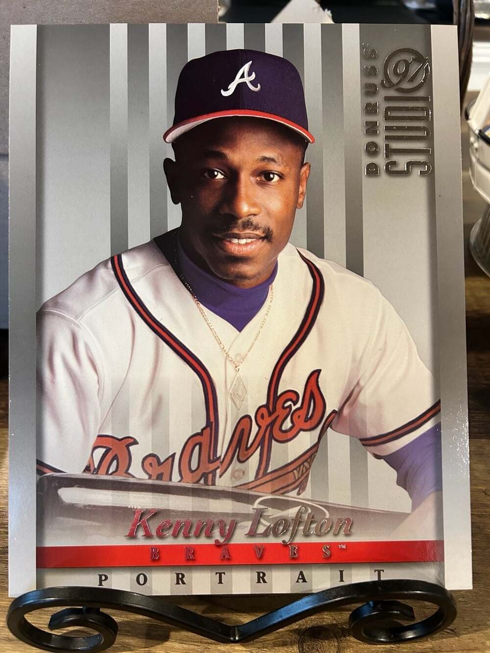 1997 Donruss Studio Portrait 8x10 Kenny Lofton Braves Baseball Card #17